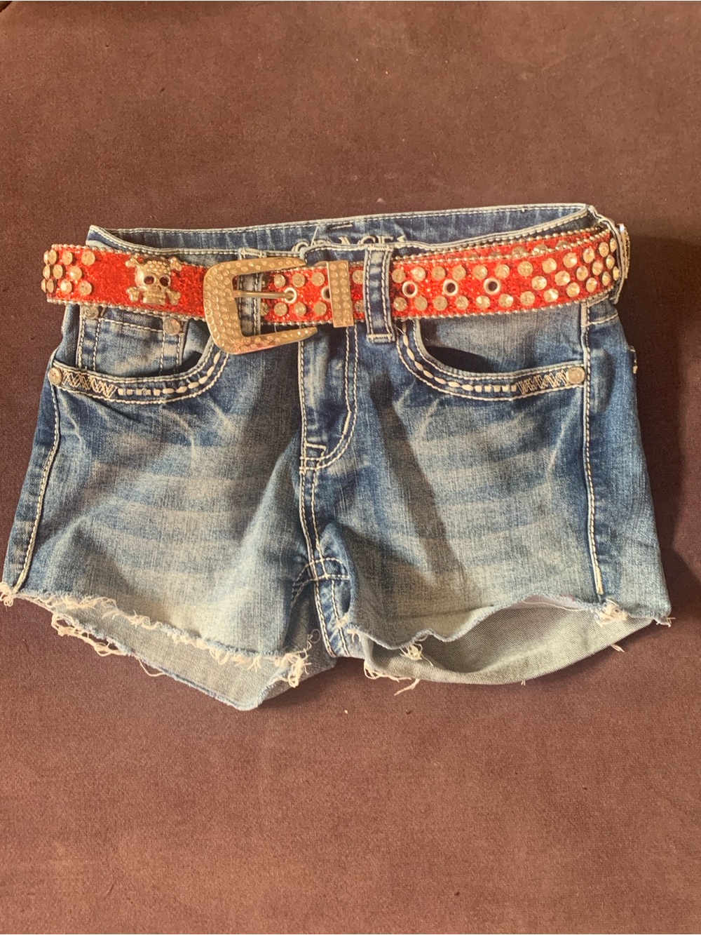 Red Studded Women's Fashion Belt
